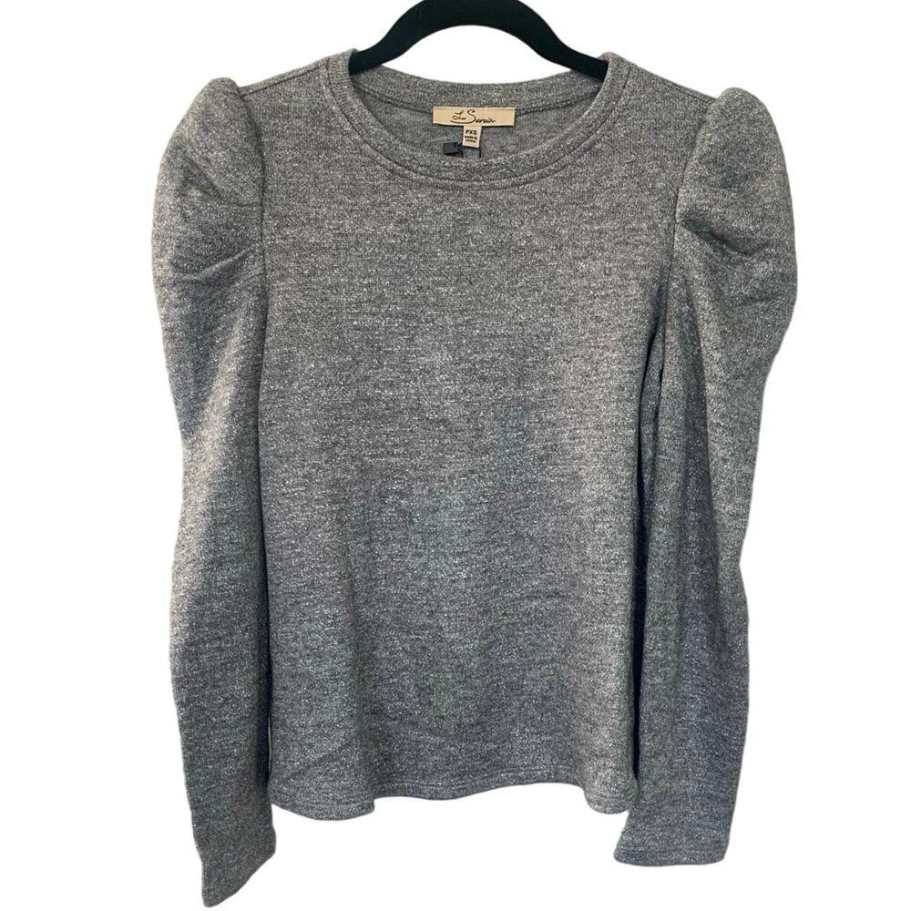 NWT Les Serein Puff Sleeve Long Sleeve Top Soft Gray Size XSmall